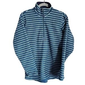 Vintage Patagonia Women’s Half Zip Fleece In Blue Stripe size Small